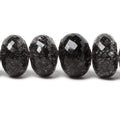 4-15mm Black Tourmalinated Quartz faceted rondelles 20 inch 105  beads AAA
