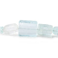 4-17mm Aquamarine Straight Drilled Natural Crystals 17 inch 50 beads