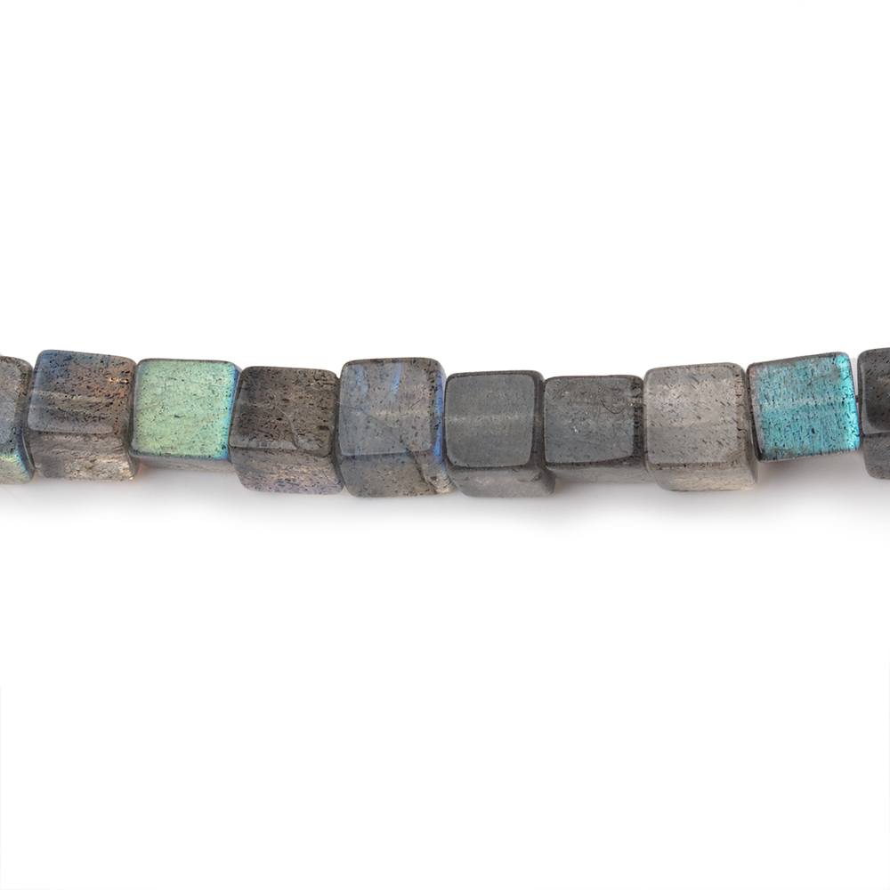 4-4.5mm Labradorite Plain Cube Beads 16 inch 93 pieces