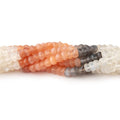 4-4.5mm Multi Color Moonstone Faceted Rondelle 14 inches 124 Beads