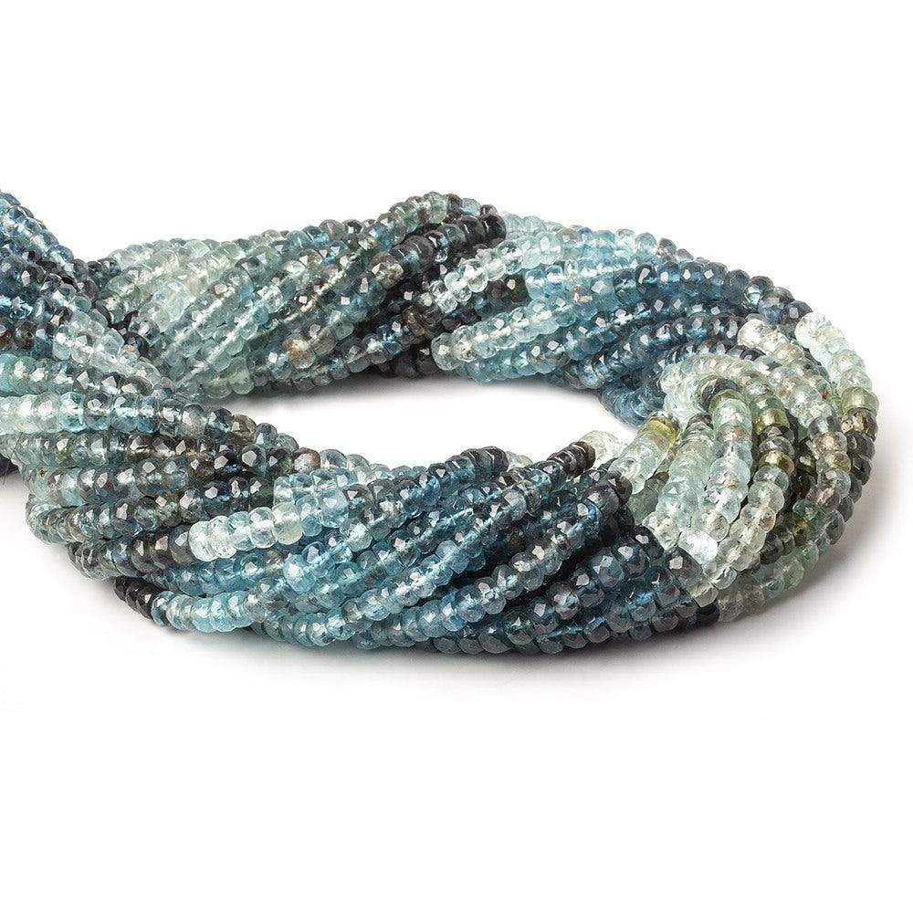4-4.5mm Multi Moss Aquamarine faceted rondelle beads 14 inch 127 pieces
