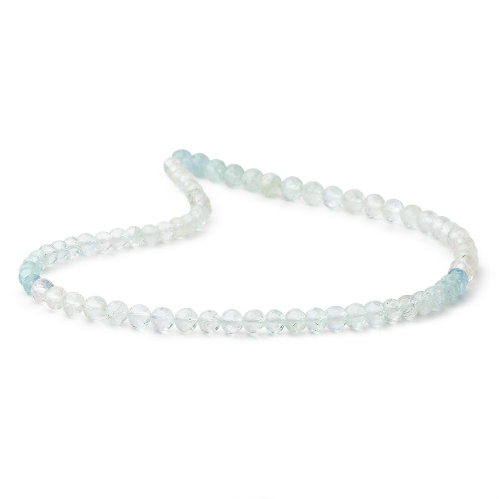 4-5mm Aquamarine Faceted Round 14 inch 70 Beads