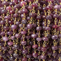3mm Ruby plain rondelle Vermeil Chain by the foot