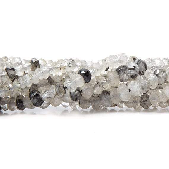 4-5mm Tourmalinated Quartz Faceted Rondelle 14.5 inch 160 pcs