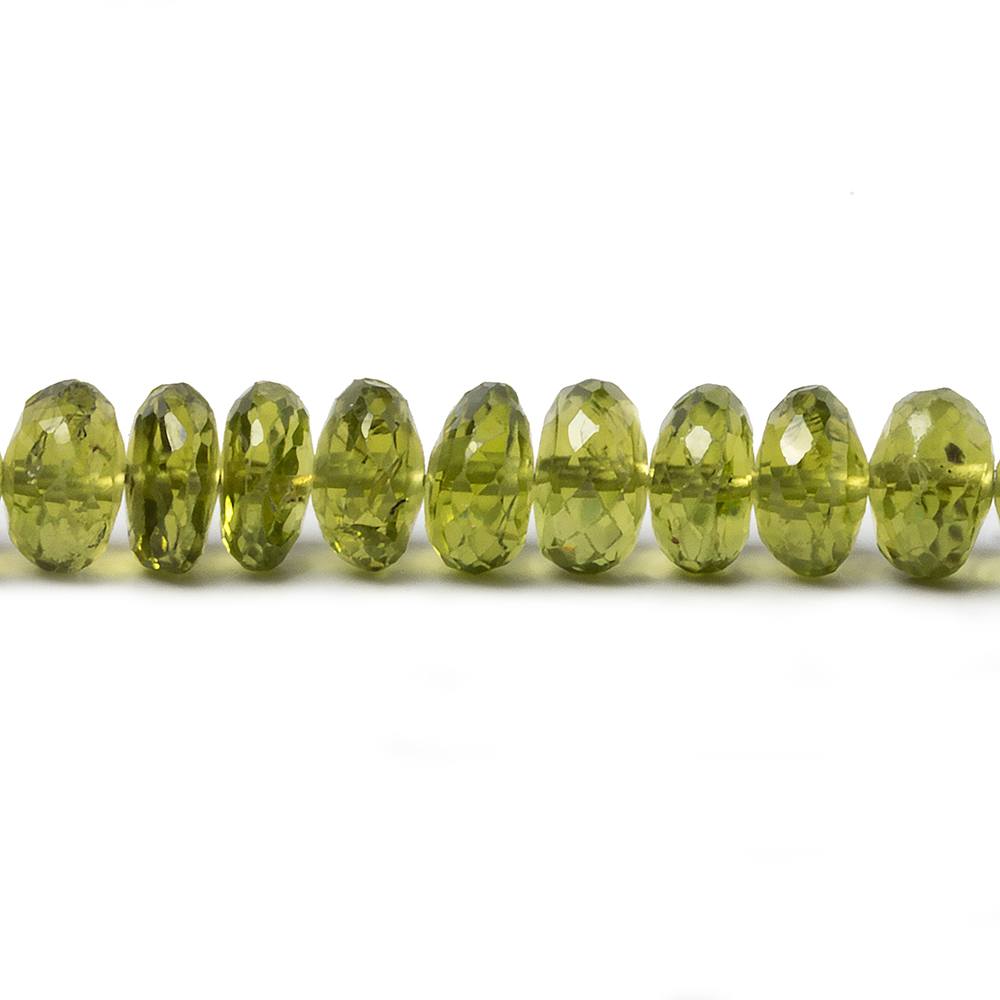 5.5-6.5mm Afghani Peridot faceted rondelles 18 inch 128 beads AAA