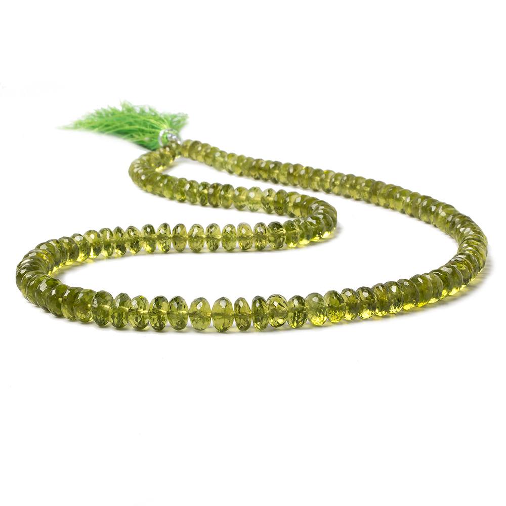 5.5-6.5mm Afghani Peridot faceted rondelles 18 inch 128 beads AAA