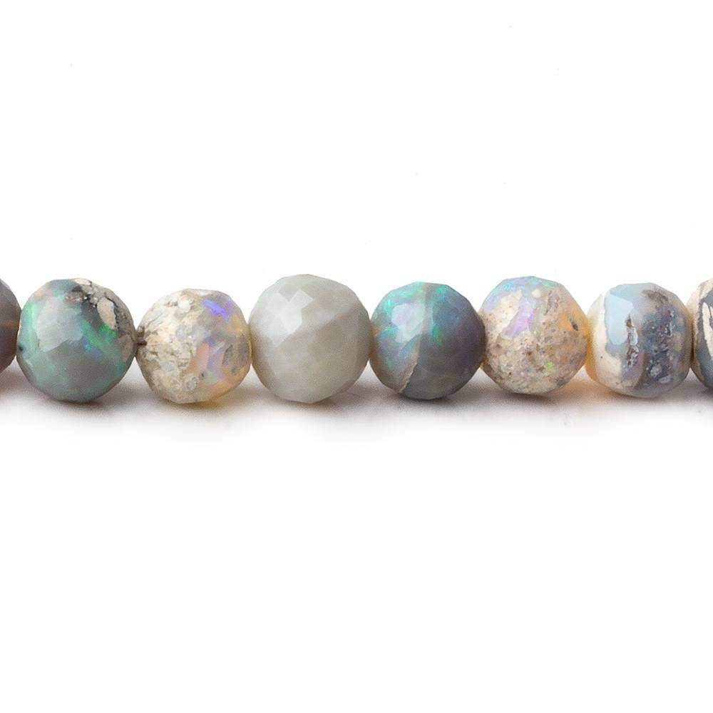 4-6.5mm Australian Opal Faceted Rounds 18 inch 88 beads A Grade