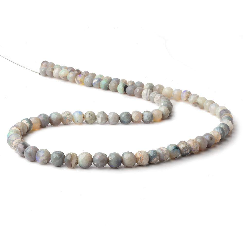 4-6.5mm Australian Opal Faceted Rounds 18 inch 88 beads A Grade