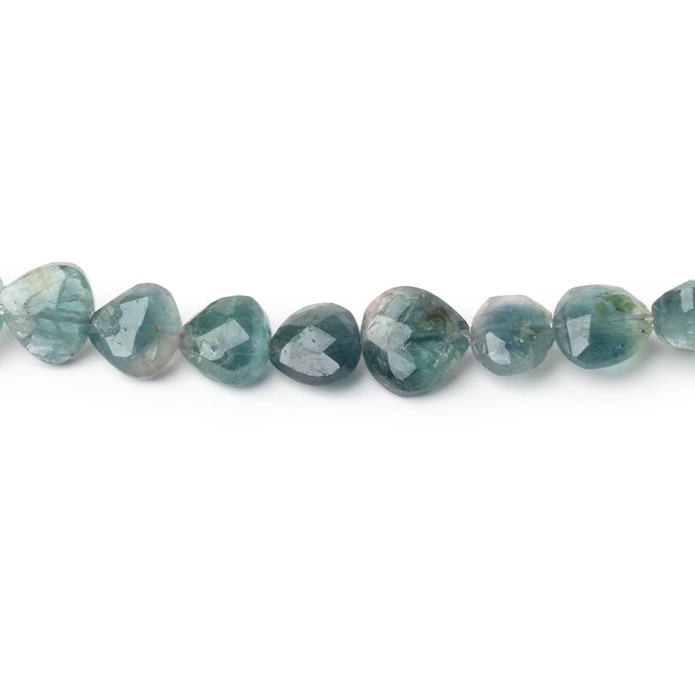 4-7mm Bi-Color Indicolite Tourmaline Faceted Heart 15.5 inch 78 Beads