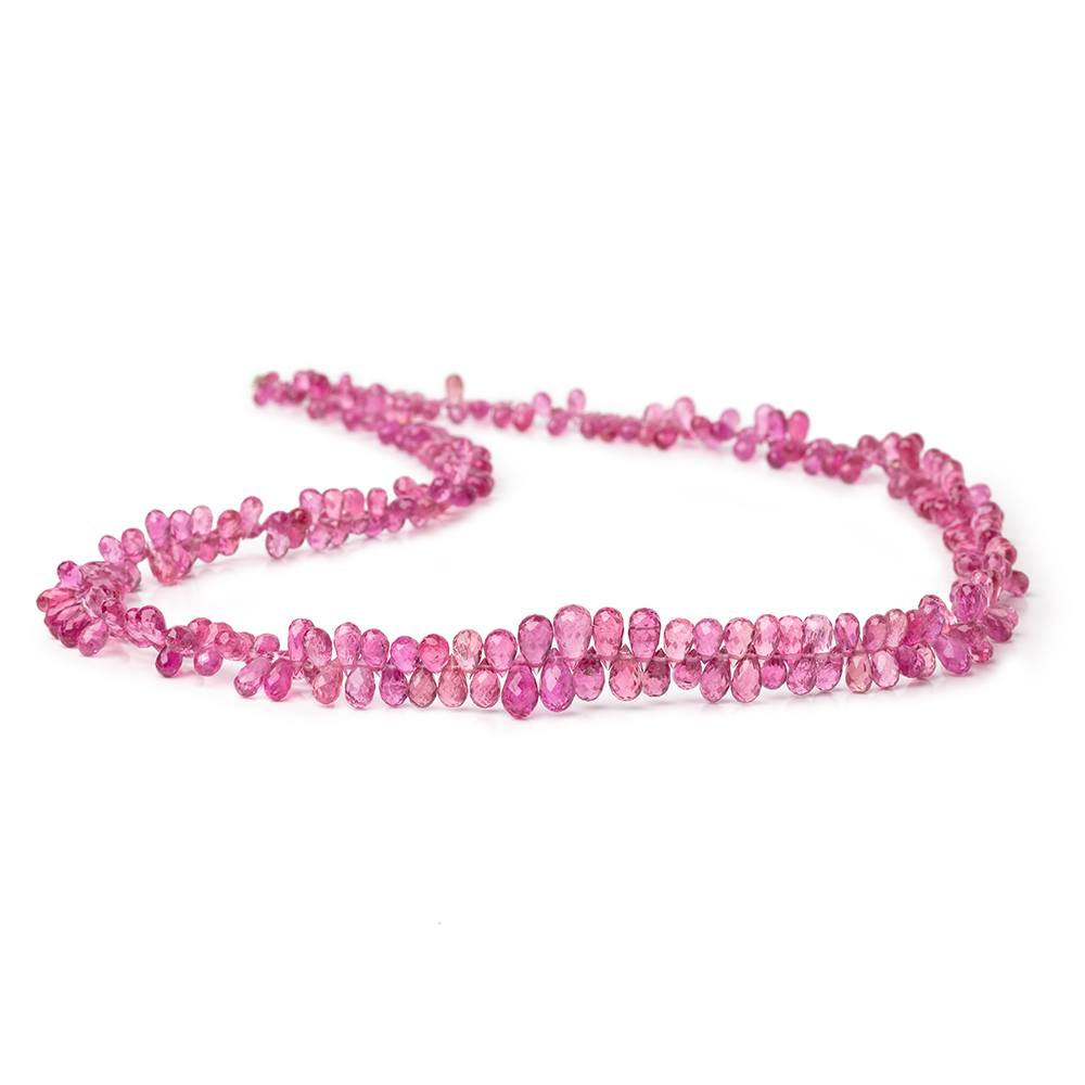 4-7mm Rubellite Tourmaline Faceted Tear Drop Beads 17.5 inch 288 pieces AAA