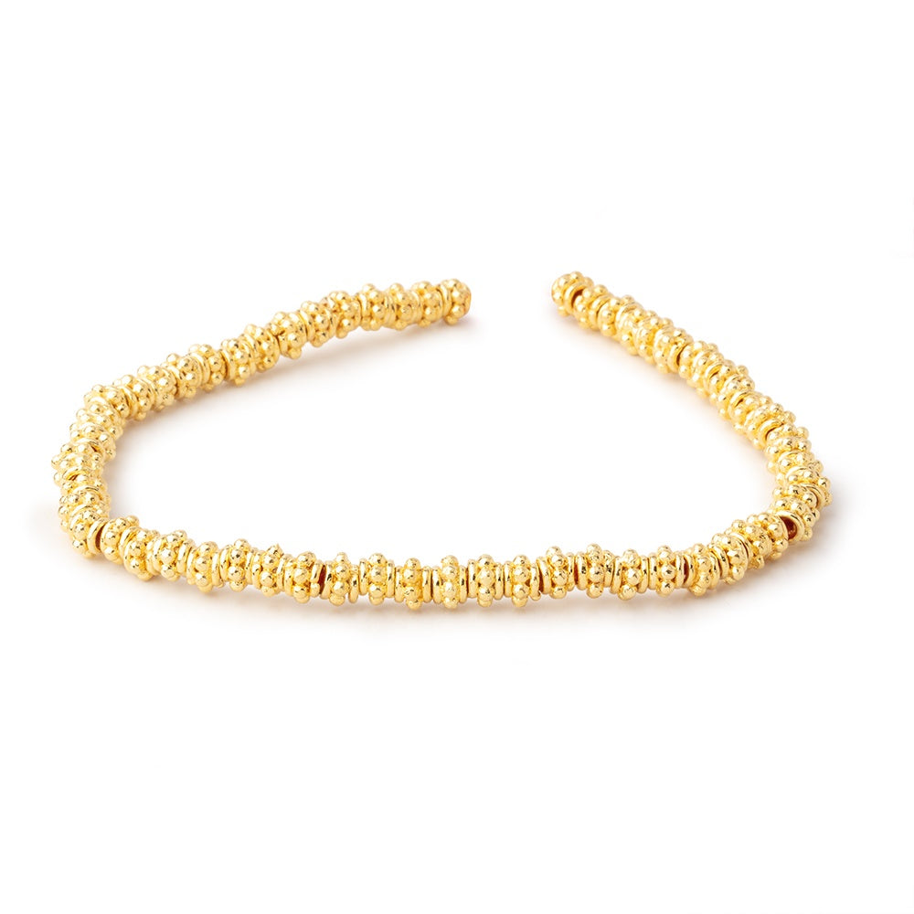5mm 22kt Gold Plated Copper Spacer Beads 8 inch 60 pieces
