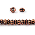 5x3mm Antiqued Copper Spacer Beads 8 inch 59 pieces