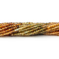 3mm Multi color Tourmaline Faceted Rondelle Beads 14 inch 200 pieces