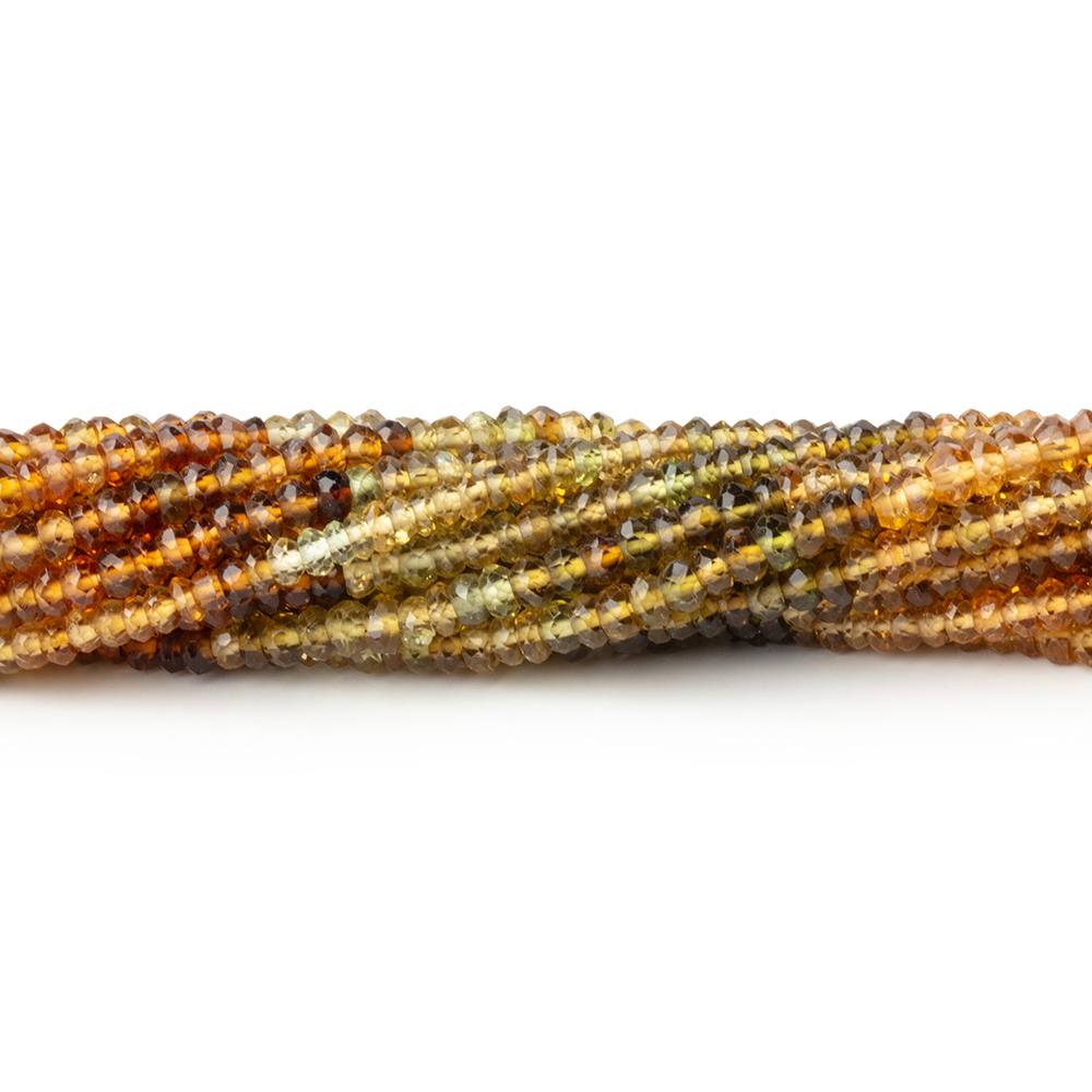 3mm Multi color Tourmaline Faceted Rondelle Beads 14 inch 200 pieces