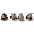 8-10mm Smoky Quartz Faceted Trillion Beads 7 inch 15 pieces