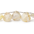 15-16mm Rutilated Quartz Faceted Heart Beads 6.5 inch 11 pieces