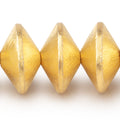 16mm 22kt Gold Plated Copper Brushed Disc Beads 8 inch 22 pieces