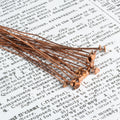 3" length Copper Headpin Heart 22 Guage 22 pcs per bag