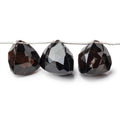 13-15mm Smoky Quartz Faceted Trillion Beads 7 inch 13 pieces
