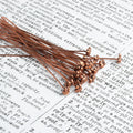 3" length Copper Shell Design Headpin, 22 Guage 22 Pieces