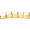 10mm 22kt Gold Plated Brushed Square Beads 8 inch 20 pieces