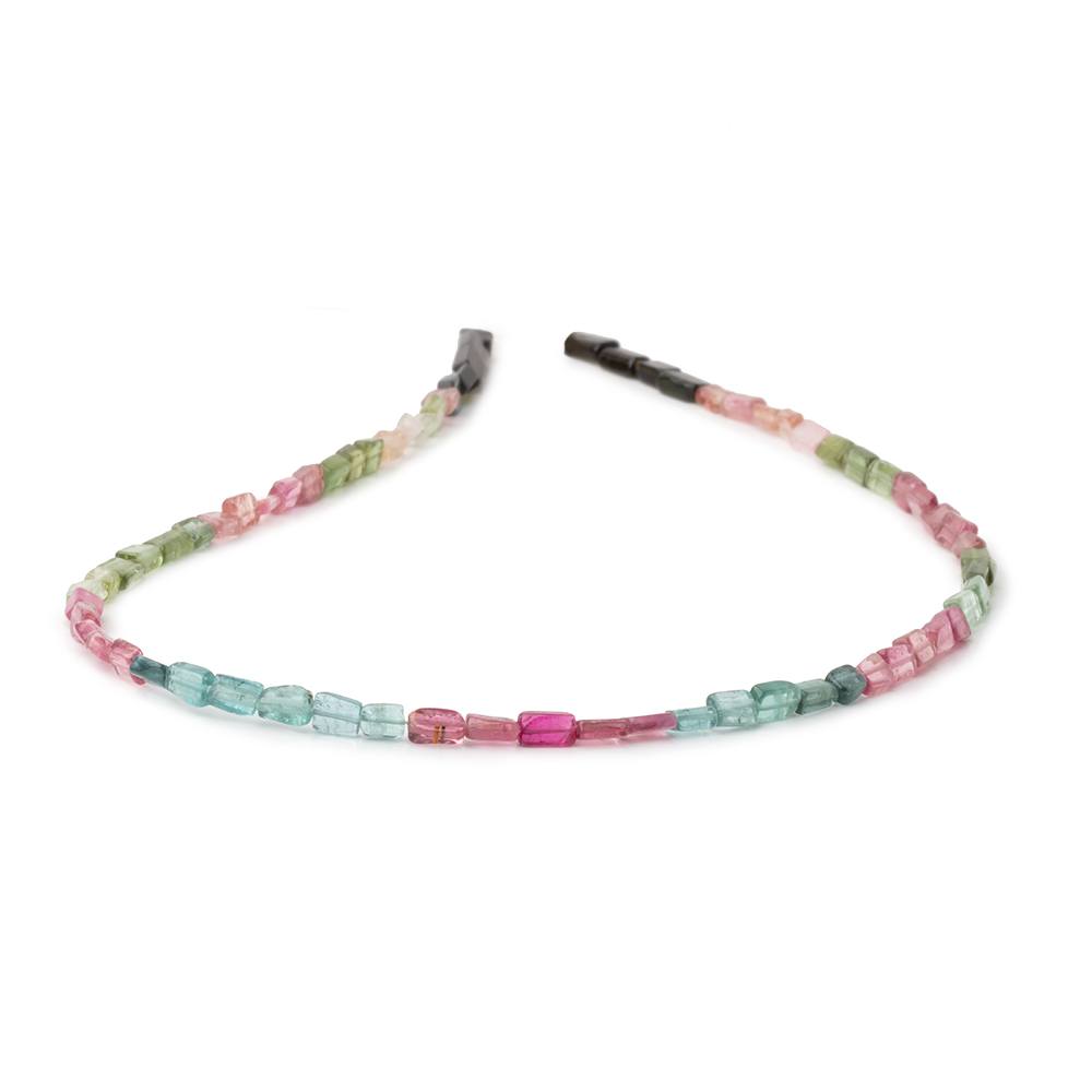 4-6mm Multi Color Tourmaline Plain Rectangle Beads 13.5 inch 70 pieces