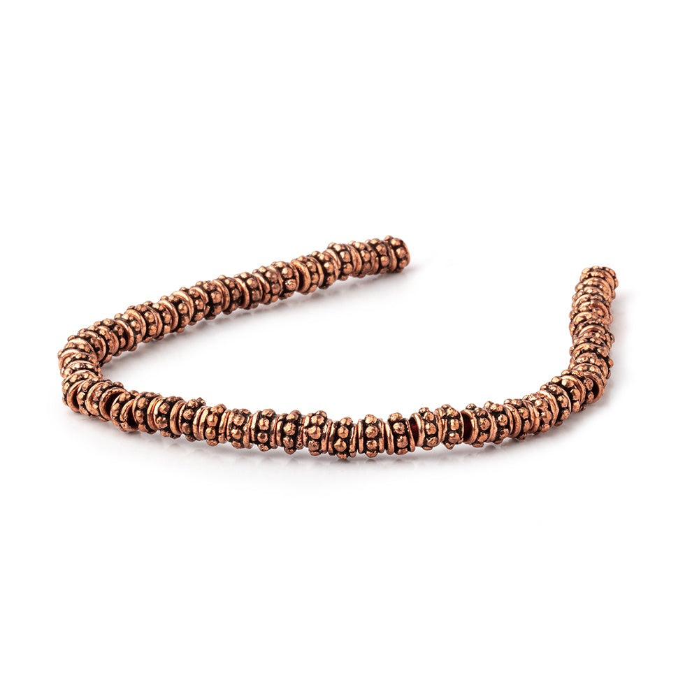 5.5x3mm Antiqued Copper Spacer Beads 8 inch 59 pieces