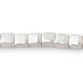 6mm Silver Plated Brushed Cube Beads 8 inch 30 pieces