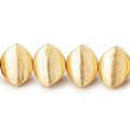 12x9mm 22kt Gold Plated Copper Brushed Trillion 8 inch 22 Beads