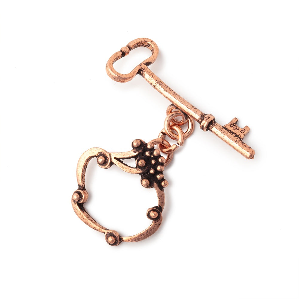 22x22mm Copper Victorian Design with Key Toggle