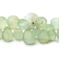 9-17mm Frosted Prehnite Plain Pear Beads 8 inch 51 pieces