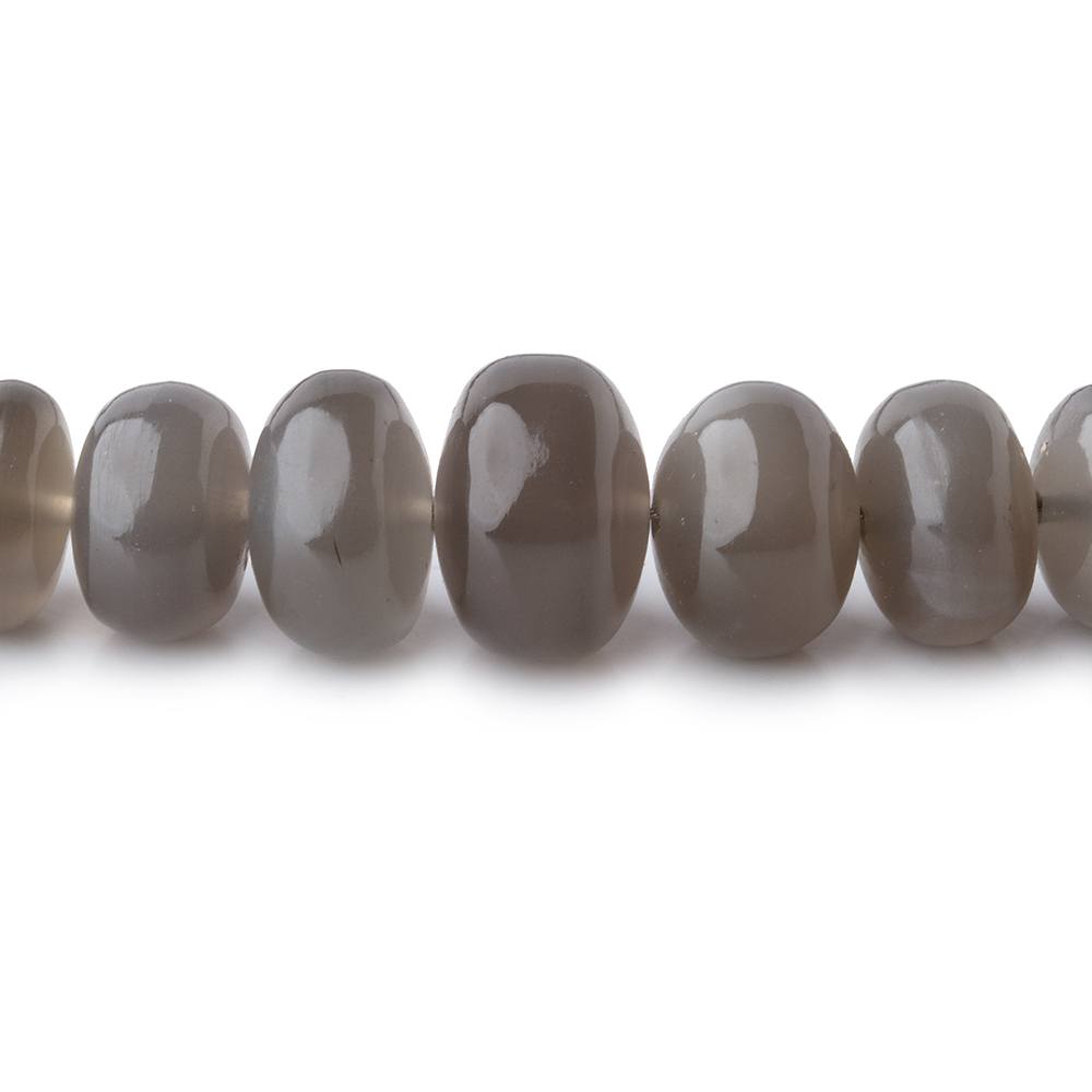 7-10mm Platinum Grey Moonstone Plain Rondelle Beads 16 inch 78 pieces