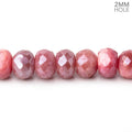 8mm Mystic Dark Pink Moonstone 2mm Large Hole Faceted Rondelles 8 inch 36 pcs