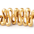 17x7mm 22kt Gold Plated Copper Brushed Pear with Center Void 8 inch 52 pieces