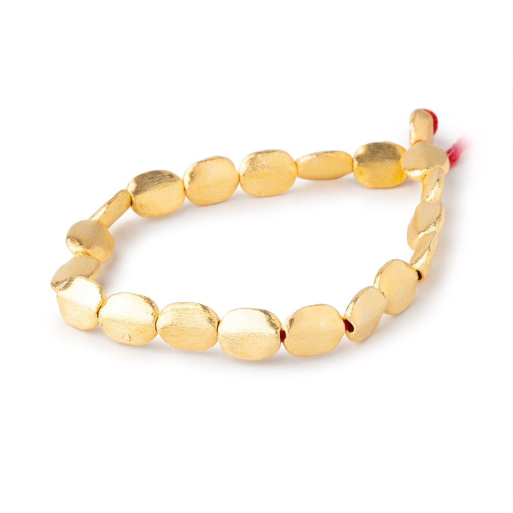 10x8mm 22kt Gold Plated Copper Brushed Oval 8 inch 20 Beads