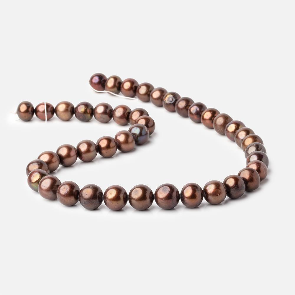 10-11mm Chocolate Off Round Freshwater Pearl Beads 15 inch 41 pieces
