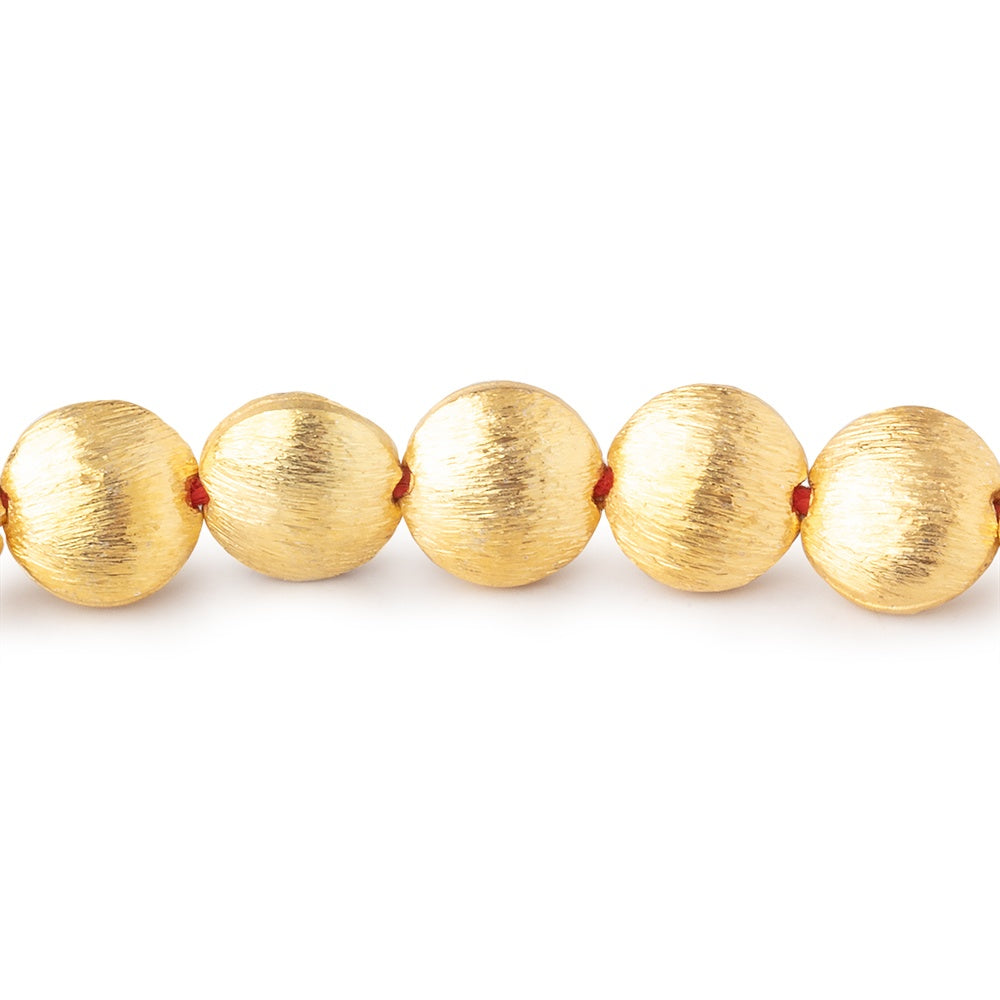 8mm 22kt Gold Plated Copper Brushed Coin Beads 8 inch 27 pieces