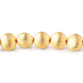 8mm 22kt Gold Plated Copper Brushed Coin Beads 8 inch 27 pieces