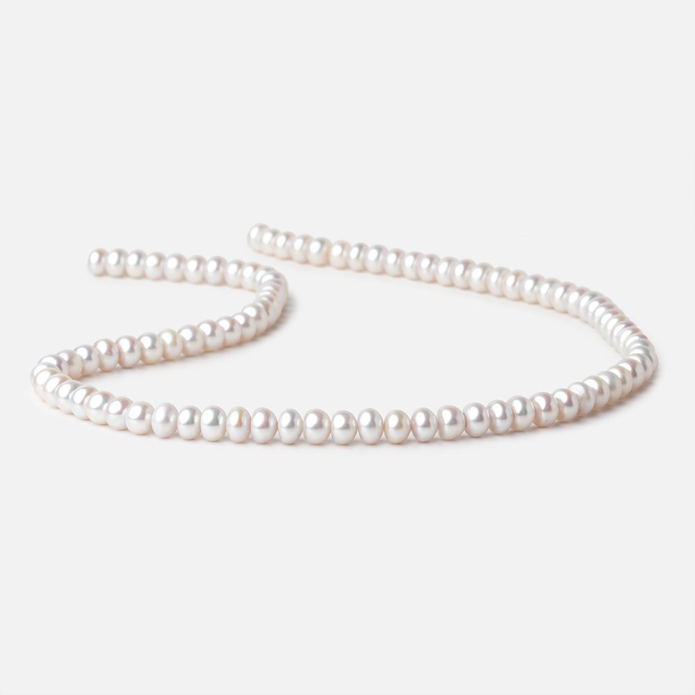 Silver Center Drill Button Freshwater Pearl