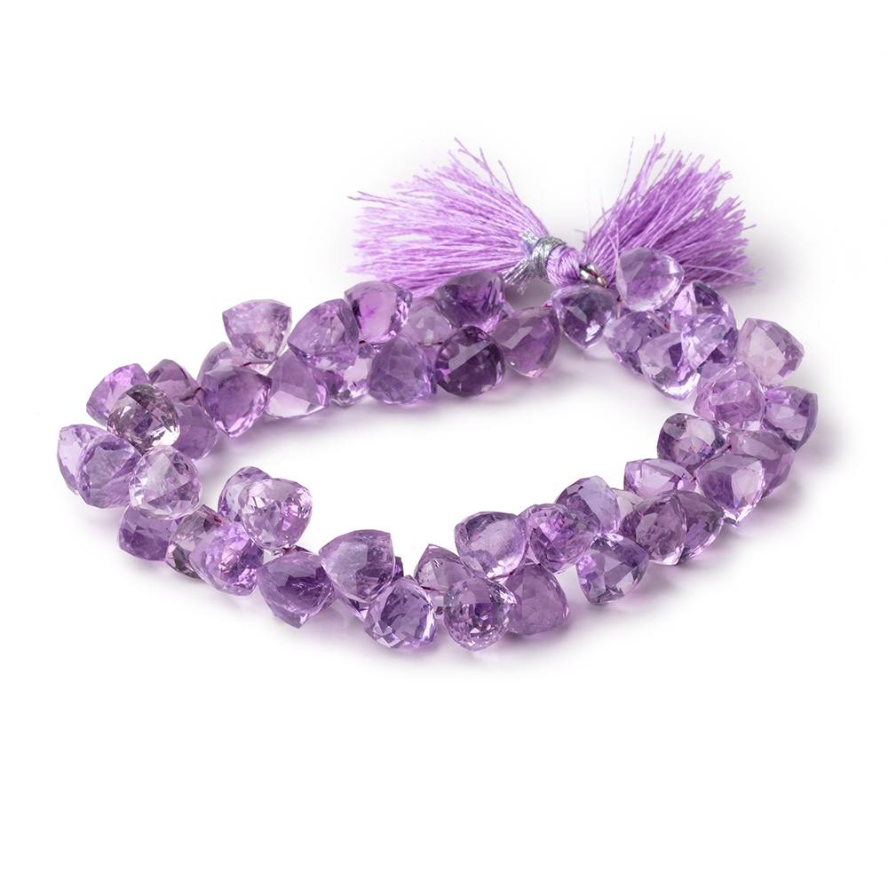 8mm Pink Amethyst Top Drilled Faceted Trillion Beads 8 inch 60 pieces