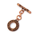 17mm Antiqued Copper Round Toggle with Infinity Design