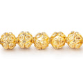 8mm 22kt Gold Plated Copper Bali Style Round Beads 8 inch 27 pieces