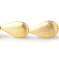 23x13mm 22kt Gold Plated Copper Brushed Pear 8 inch 9 Beads