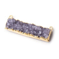 41x11mm 22kt Gold Leafed Light Amethyst East West Connector 1 Focal Bead