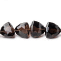 8-10mm Smoky Quartz Faceted Trillion Beads 15 inch 49 pieces