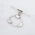 21x26mm Antiqued Sterling Silver Oval Butterfly Toggle 1 piece