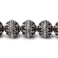 12mm Antiqued Sterling Silver Plated Copper Moroccan Round 8 inch 18 Beads