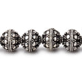 10mm Antiqued Sterling Silver Plated Copper Bali Dot Round 8 inch 21 Beads