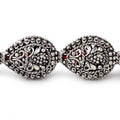 19x15mm Antiqued Sterling Silver Plated Copper Filigree Pear 8 inch 11 Beads