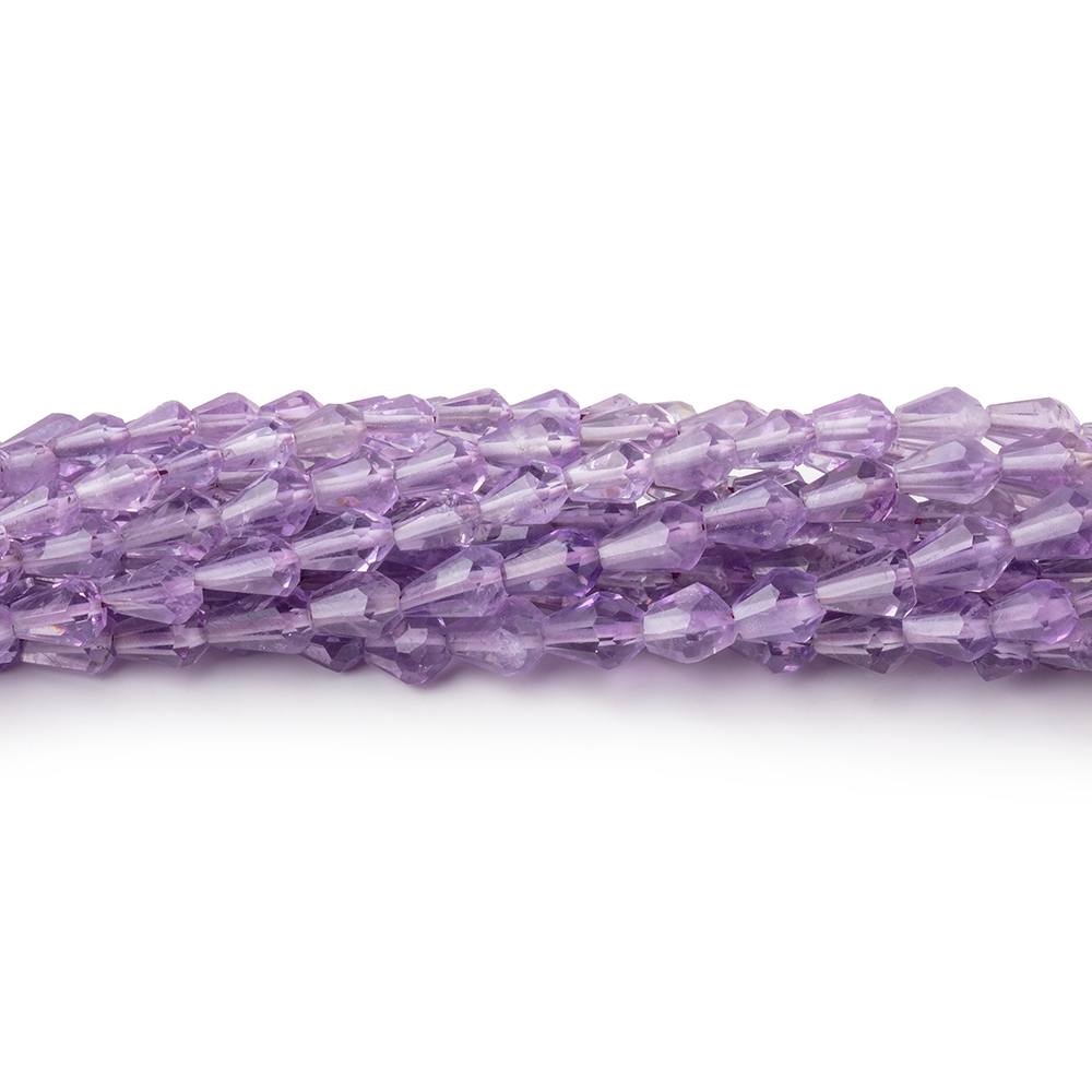 3.5-4.5mm Amethyst Straight Drilled Faceted Tear Drops 14.5 inch 75 beads
